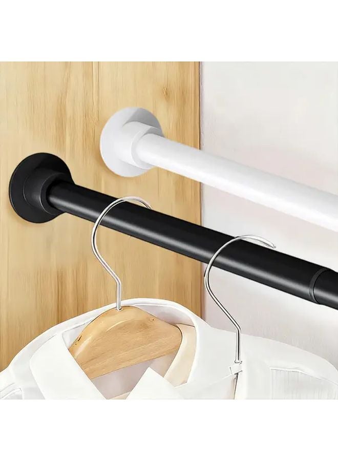 Heavy Duty Adjustable Spring Tension Shower Curtain Rod Black 70cm To 120cm No Drill Anti Slip - Image 2